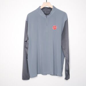Nike Mens Hoover Sweater Size XL Gray Dri-Fit Quarter Zip‎ Pullover Lightweight